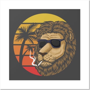 Lion Head smoking Posters and Art